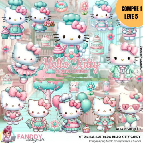 Arquivo Digital Hello Kit Candy Kit Digital -3002
