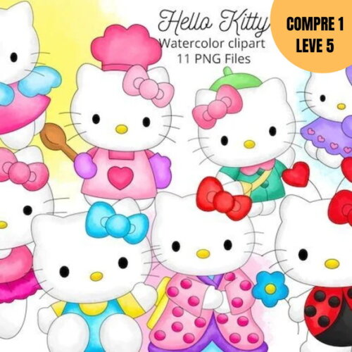 Arquivo Digital Hello Kitty Profissões Kit Digital -1518