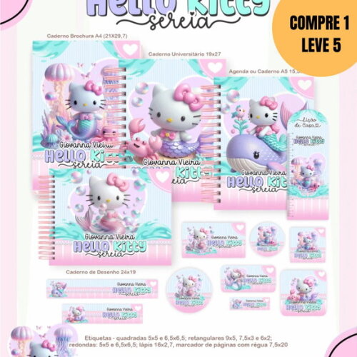 Arquivo Digital Hello Kitty Sereia Escolar 2026 -4966