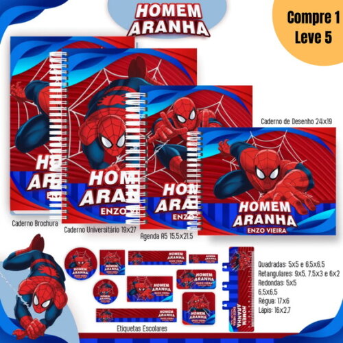 Arquivo Digital Homem Aranha Kit Escolar 2025 -1385