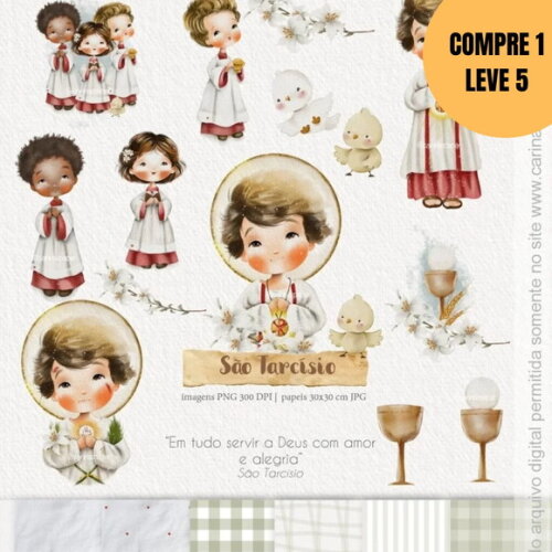 Arquivo Digital Ilustrações São Tarcísio Kit Digital -4884
