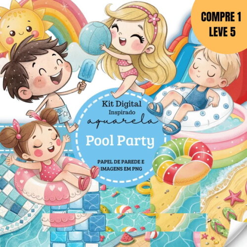 Arquivo Digital Inspirado Pool Party Kit Digital -4834