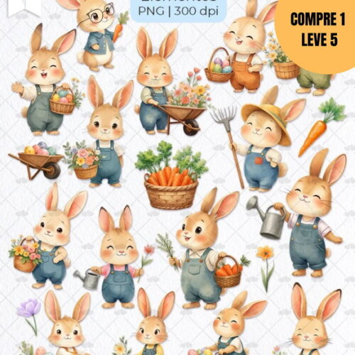 Arquivo Digital Jardim dos Coelhinhos Kit Digital -2277
