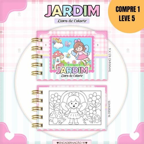 Arquivo Digital Jardim Mini Livro Colorir -5260