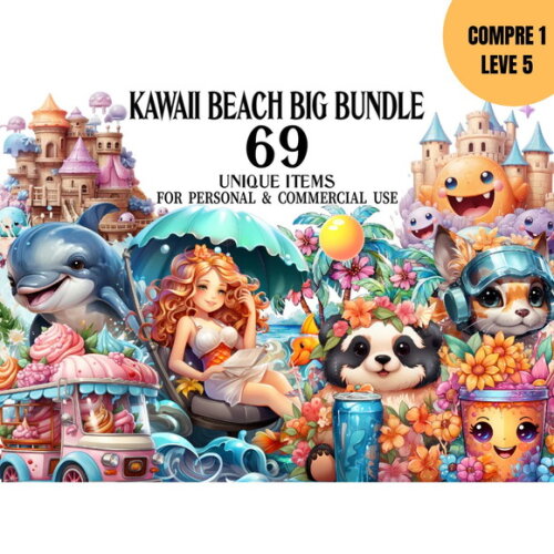 Arquivo Digital Kawaii Beach Kit Digital -4158