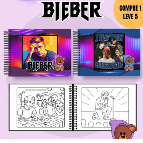 Arquivo Digital Justin Bieber Livros de Colorir -4552