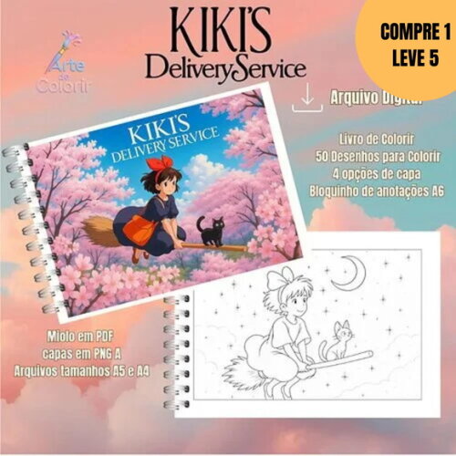 Arquivo Digital Kiki Delivery Servic Livro de Colorir -6003