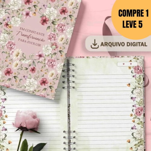 Arquivo Digital Kit 5 Capas e 5 Miolos Pautado -5496