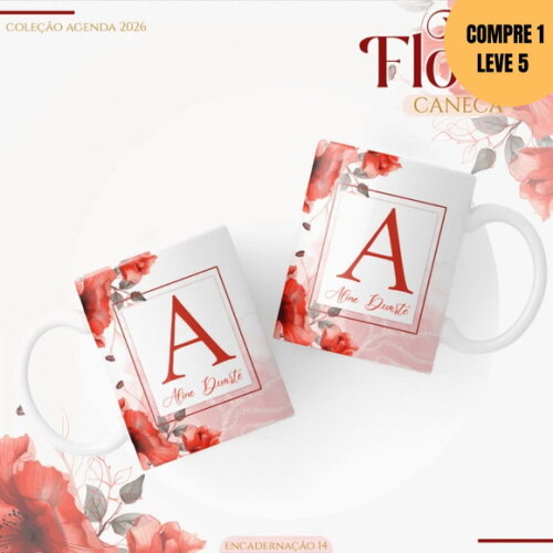 Arquivo Digital Kit Agendas 2026 Floral Vermelho -4300