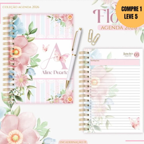 Arquivo Digital Kit Agendas 2026 Floral Candy -4304