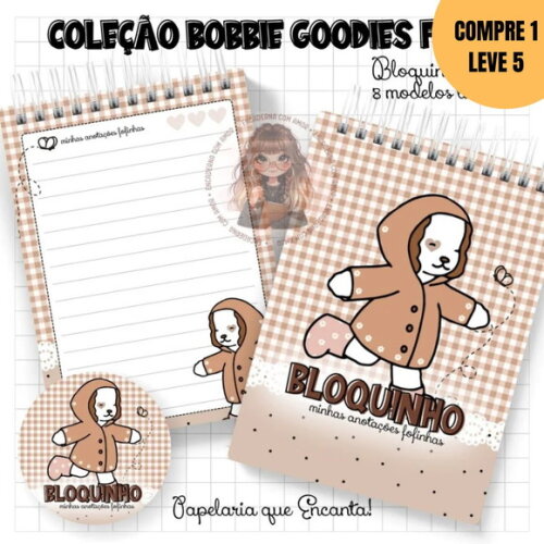 Arquivo Digital Kit Bloquinhos Bobbie Goodies -4571