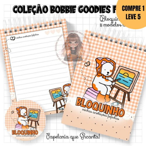 Arquivo Digital Kit Bloquinhos Bobbie Goodies -4571