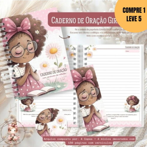 Arquivo Digital Kit Caderno de Oração Girls Cute -6021