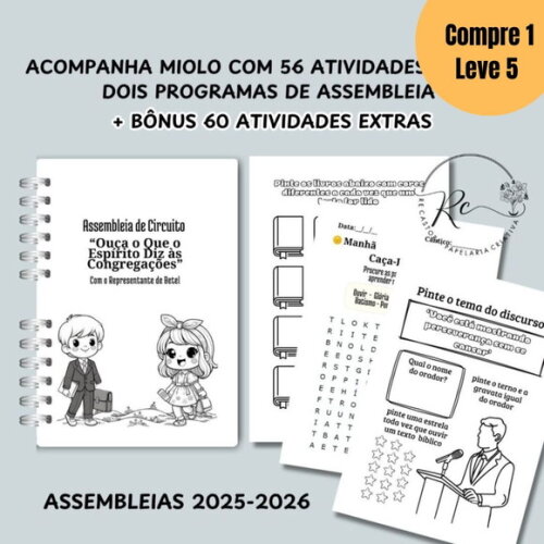 Arquivo Digital Kit Caderno Infantil Atividades Assembleias