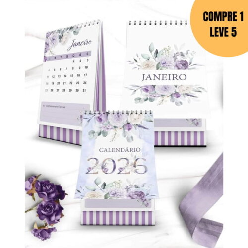 Arquivo Digital Kit Calendários 2026 Violeta -6180
