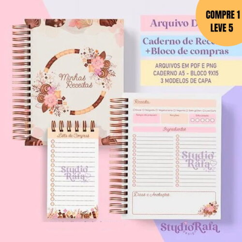 Arquivo Digital Kit Dia das Mães Caderno de Receitas -3161