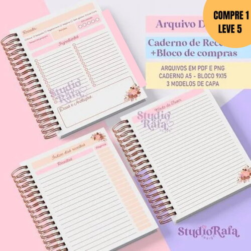 Arquivo Digital Kit Dia das Mães Caderno de Receitas -3161