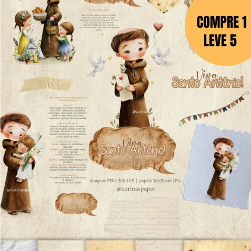 Arquivo Digital Kit Digital Ilustrações Viva Santo Antônio