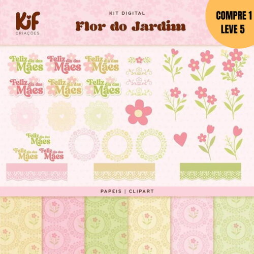 Arquivo Digital Kit Digital Flor do Jardim -3292