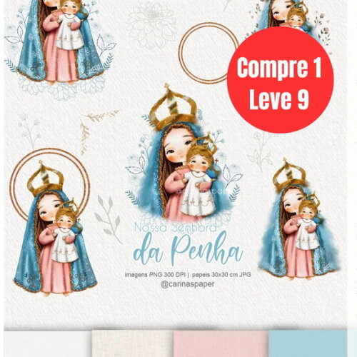 Arquivo Digital Kit Digital Ilustrações Nossa Senhora -6768