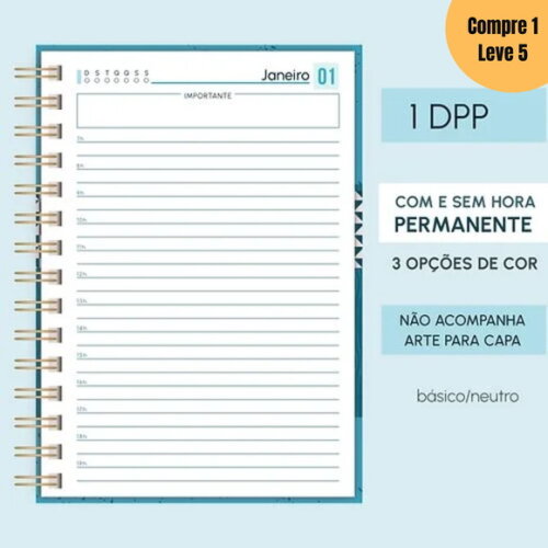 Arquivo Digital Kit Miolo Agenda Permanente 1 Dpp A5 -604