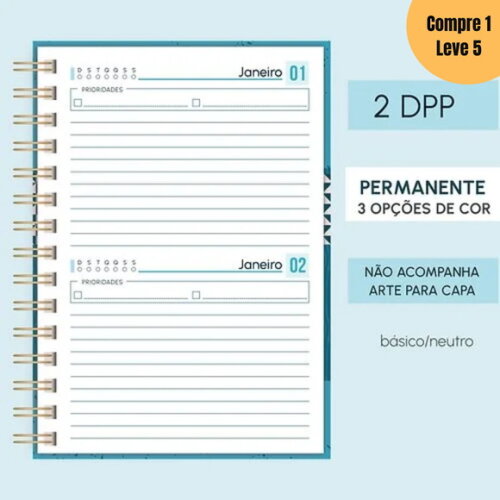 Arquivo Digital Kit Miolo Agenda Permanente 2 Dpp A5 -605