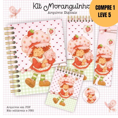 Arquivo Digital Kit Moranguinho Encadernação -5066
