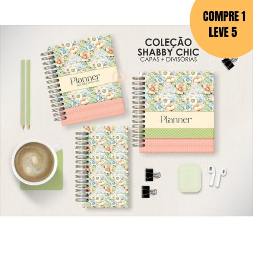 Arquivo Digital Kit Shabby Chic Capas + Divisórias -5288