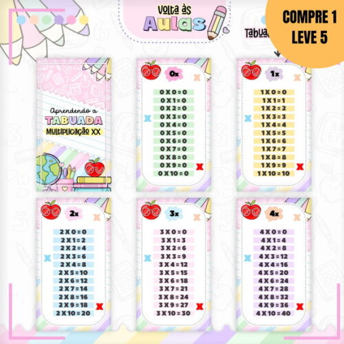 Arquivo Digital Kit Tabuada Menina -1474