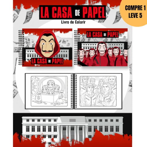 Arquivo Digital La Casa de Papel Livros de Colorir -3968
