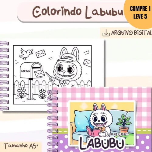 Arquivo Digital Labubu Livros de Colorir -3649