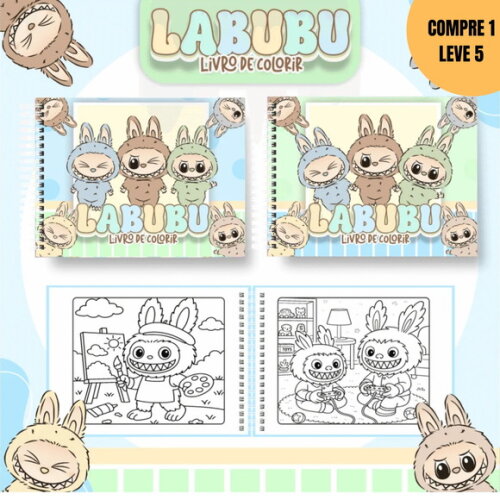 Arquivo Digital Labubu Menino Livros de Colorir -3691
