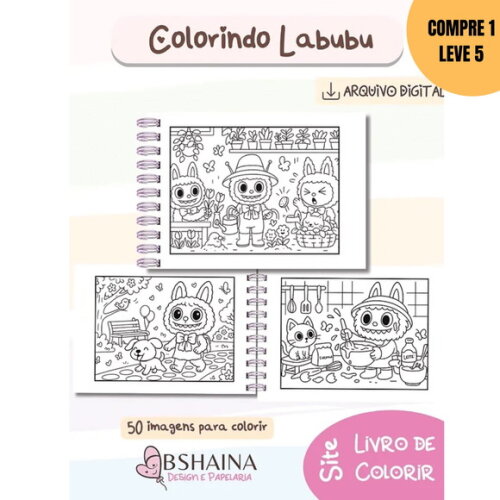 Arquivo Digital Labubu Livros de Colorir -3649