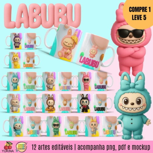 Arquivo Digital Labubu V2 Artes para Caneca -4338