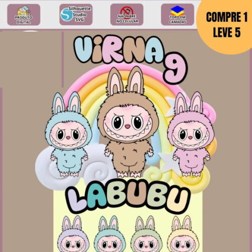 Arquivo Digital Labubu Topo de Bolo -4857