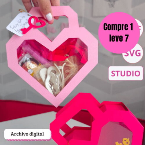 Arquivo Digital Lancheira em Formato de Coração -6632