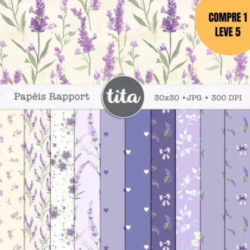 Arquivo Digital Lavanda Combo Papéis -6071