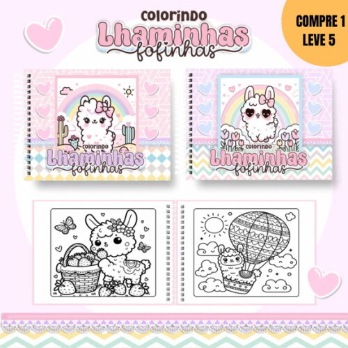 Arquivo Digital Lhaminhas Fofinhas Livros de Colorir -3119