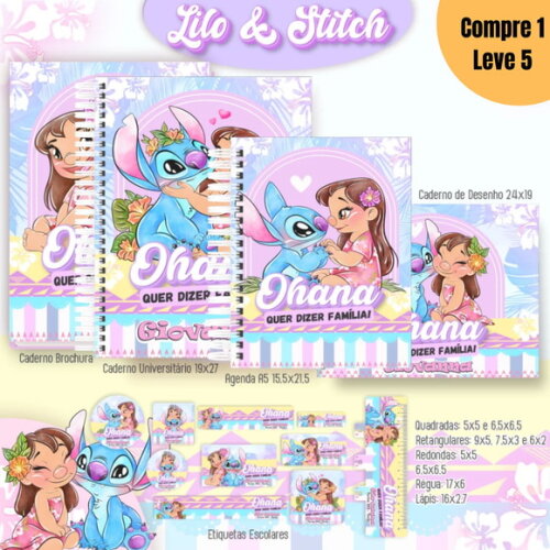 Arquivo Digital Lilo e Stitch Kit Escolar 2025-1343