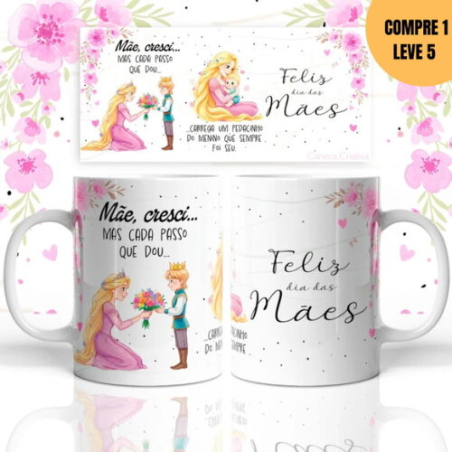 Arquivo Digital Mãe Cresci Arte para Canecas -3250