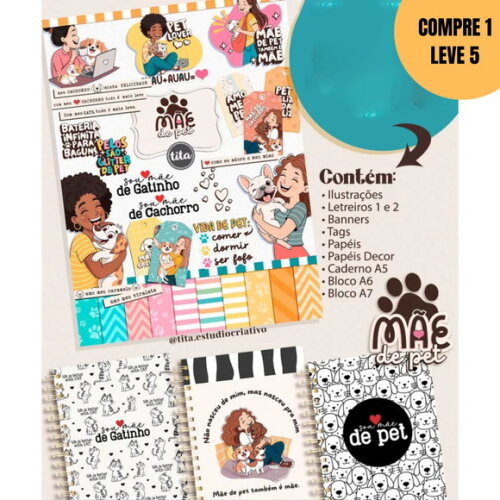 Arquivo Digital Mãe de Pet Ilustrações + Encadernação -2852