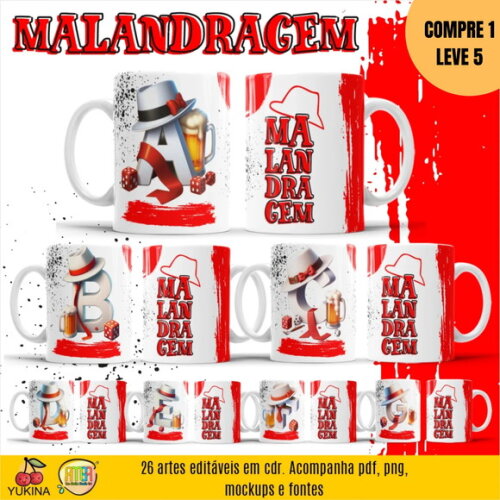 Arquivo Digital Malandragem Alfabeto Caneca -3935