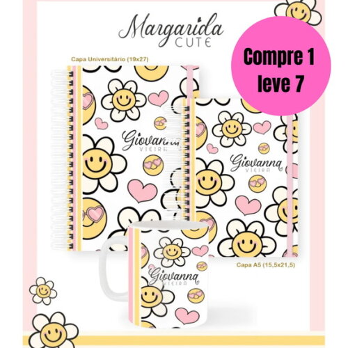 Arquivo Digital Margarida Cute Escolar Teen Adulto -6440