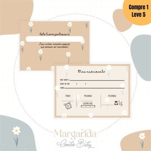 Arquivo Digital Margaridas 1 Kit Livro do Bebê -613
