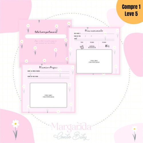 Arquivo Digital Margaridas 2 Kit Livro do Bebê -619