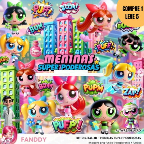 Arquivo Digital Meninas Super Poderosas Kit Digital -3004