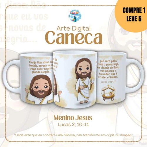 Arquivo Digital Menino Jesus Arte para Caneca -5913