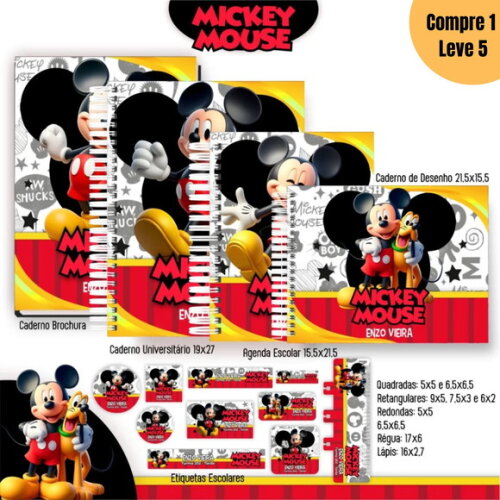 Arquivo Digital Mickey Kit Escolar 2025 -1075