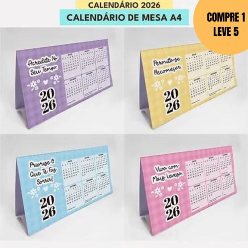 Arquivo Digital Mini Combo Calendários Fofo 2026 -6022