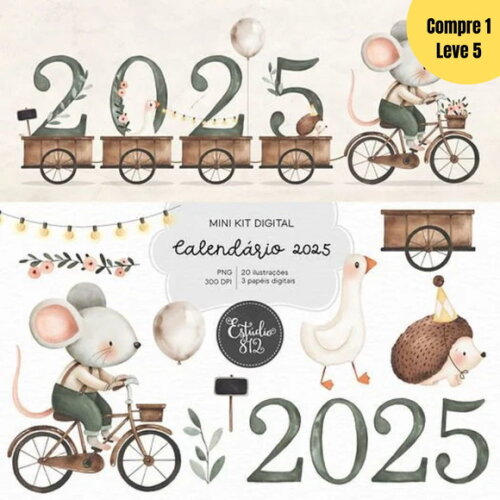 Arquivo Digital Mini Kit Calendário 2025 -457